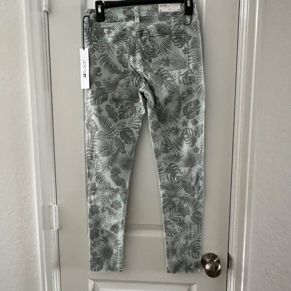 Joes The Icon Mid Rise Skinny Crop Jeans Size 26 Tropical Green Gray Leaf Print - Picture 3 of 14